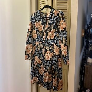 Rebecca Taylor Black floral dress Women 14